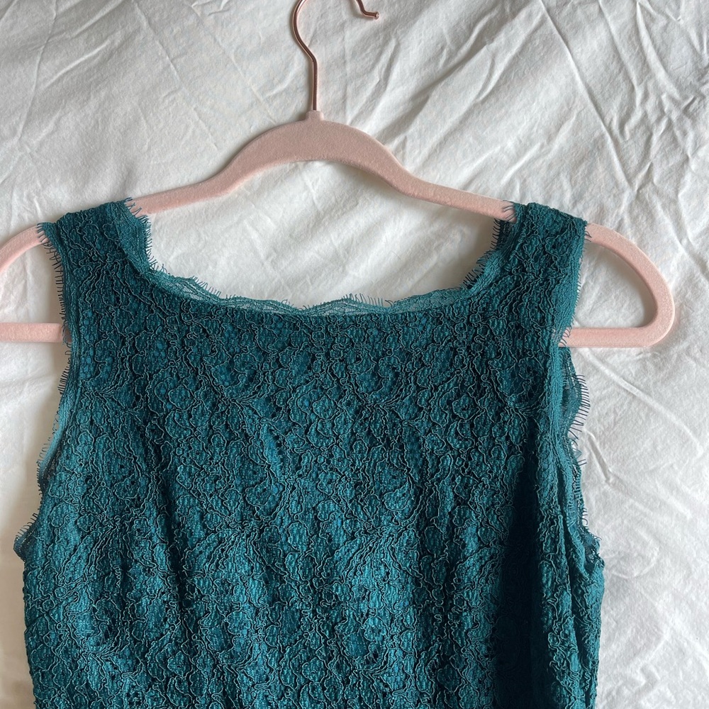 Adrianna Papell Teal Lace Dress